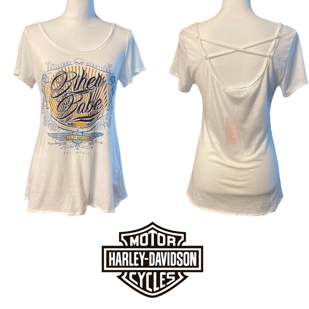 Harley Davidson Biker Babe Embellished Graphic Tee